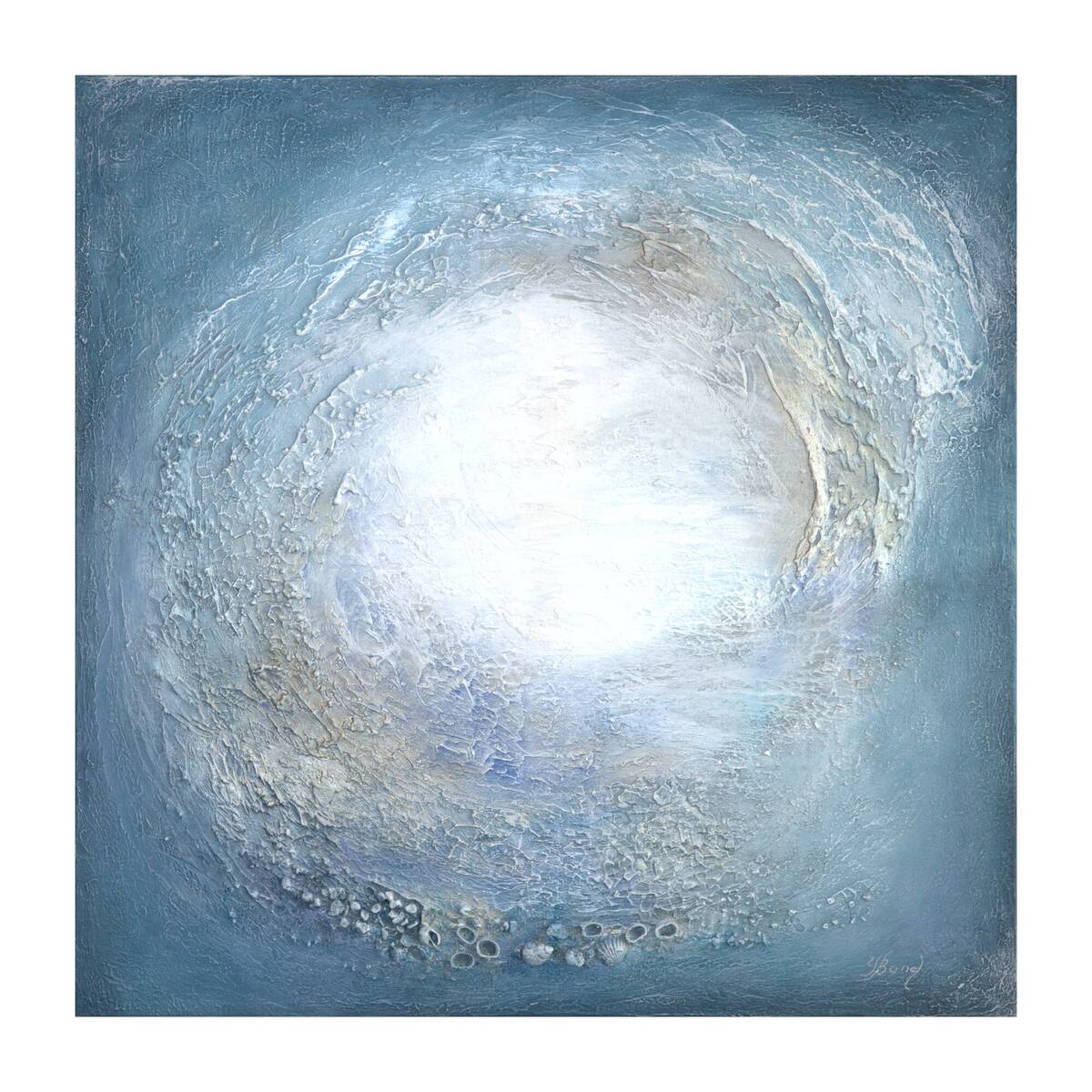 Abstract painting "Samsara" by Yelena Bondarenko, 90 × 90 cm, texture and acrylic on linen