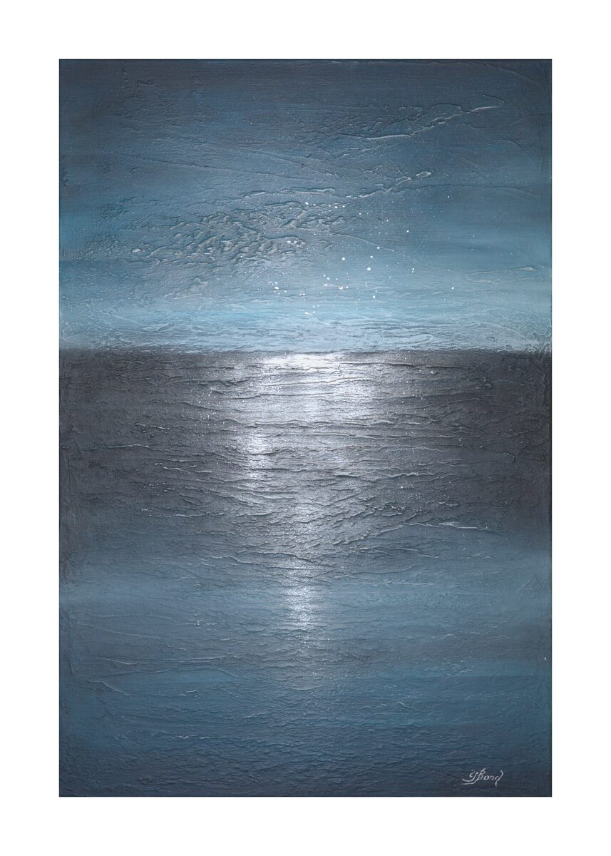 Абстрактная картина "The Silence of Infinity" Елены Бондаренко, 90 × 60 см, структура и акрил на льне